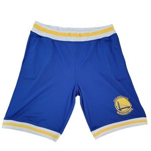 NBA Basketball Shorts Golden State Warriors Royal Blue w/ White & Yellow Trim -